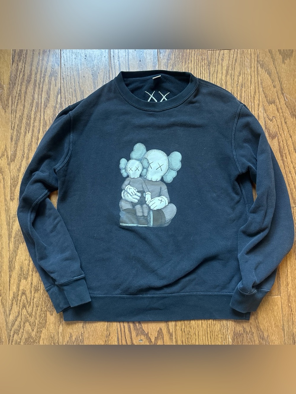 Kaws Black Crewneck Sweatshirt with Companion Graphic (youth 13)